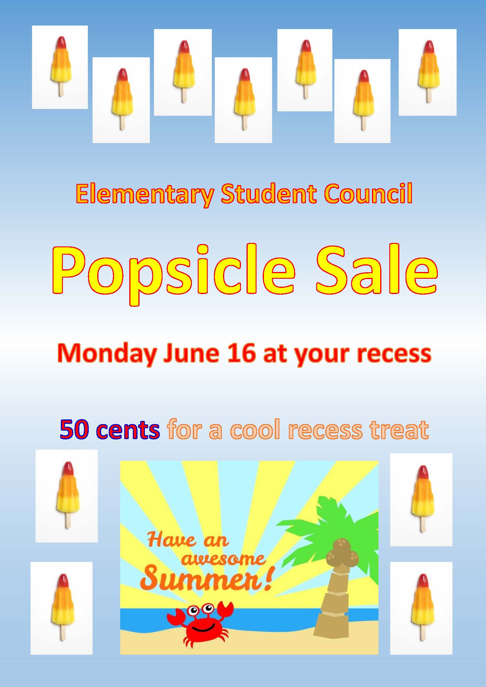 Student Council Popsicle Sale
